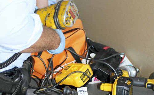 High-quality power tools were among suspected stolen items found at a Wallace Street property on Thursday. High-quality power tools were among suspected stolen items found at a Wallace Street property on Thursday.
